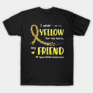 I Wear Yellow For My Friend Spina Bifida Awareness T-Shirt